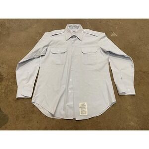 DSCP Shirt Mens 16x34 Blue Air Force Dress Uniform Long Sleeve Epaulet Pockets